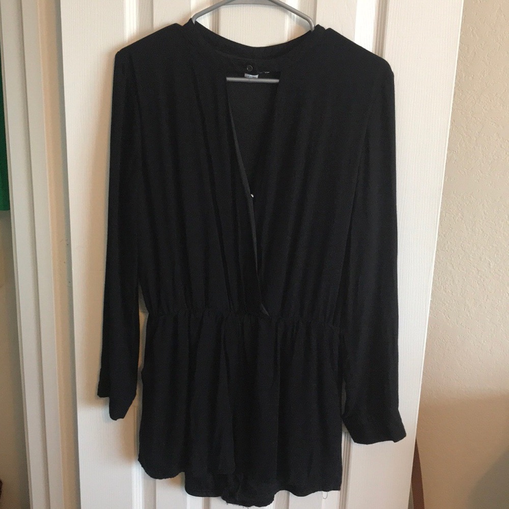 Black long sleeve romper